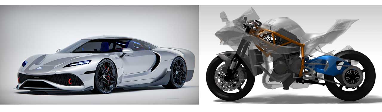 車とバイクの3DCAD設計